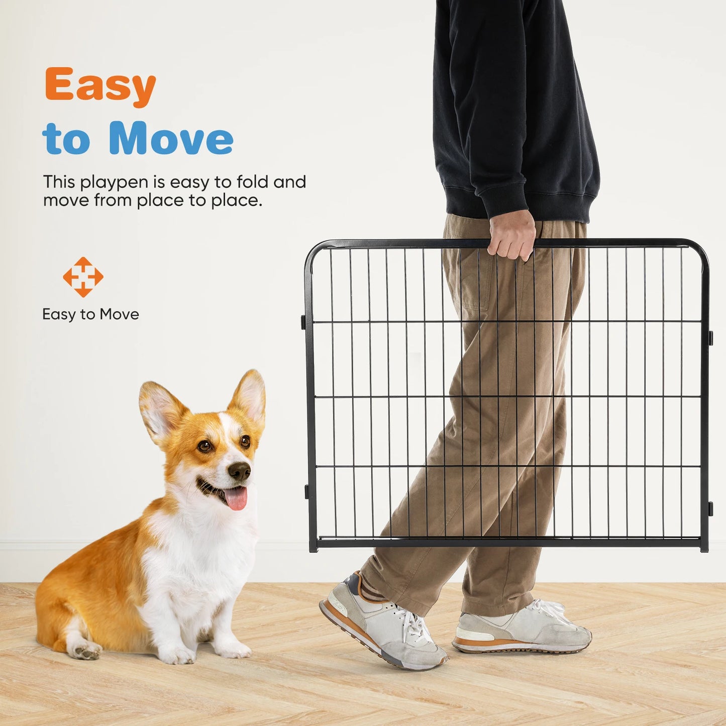 8 Panel Dog Playpen Indoor / Outdoor with Gate