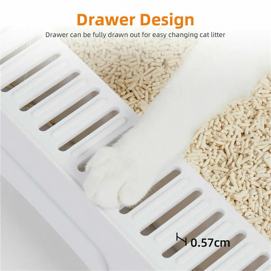 Cat Litter Box with Scoop and Tray Sifting Enclosed Foldable, Detachable