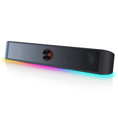 Tabletop Soundbar, 2.0 Channel Speaker with Dynamic Lighting Bar