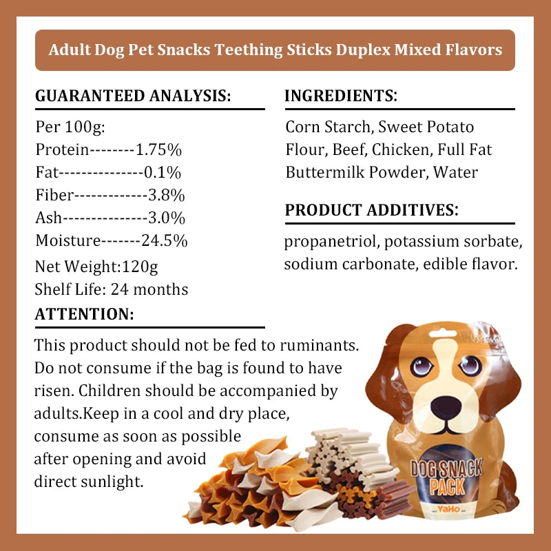 Dog Snacks, Teething Stick, Mixed Flavor, Tooth Cleaning, Bone, Fresh Breath