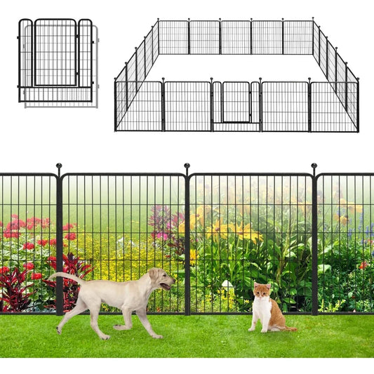 Decorative Fence with Gate, Metal Fence Panels