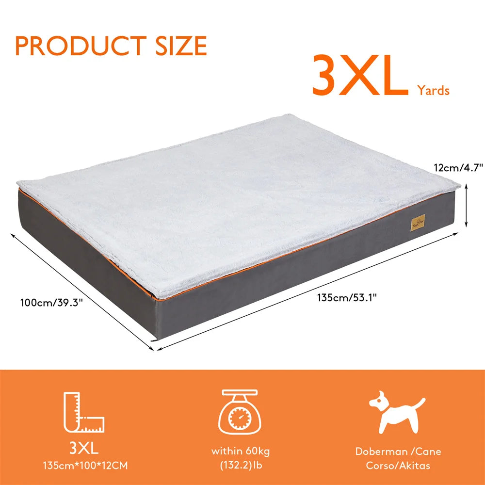 Premium Large Orthopedic Memory Foam Dog Bed Waterproof Washable Water Resistant