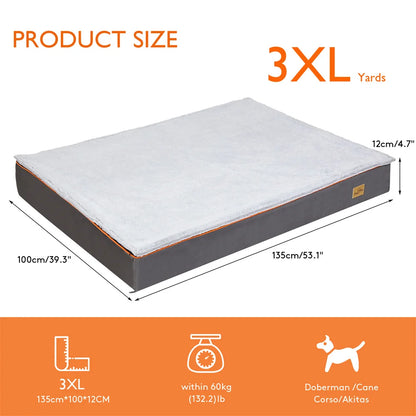 Premium Large Orthopedic Memory Foam Dog Bed Waterproof Washable Water Resistant