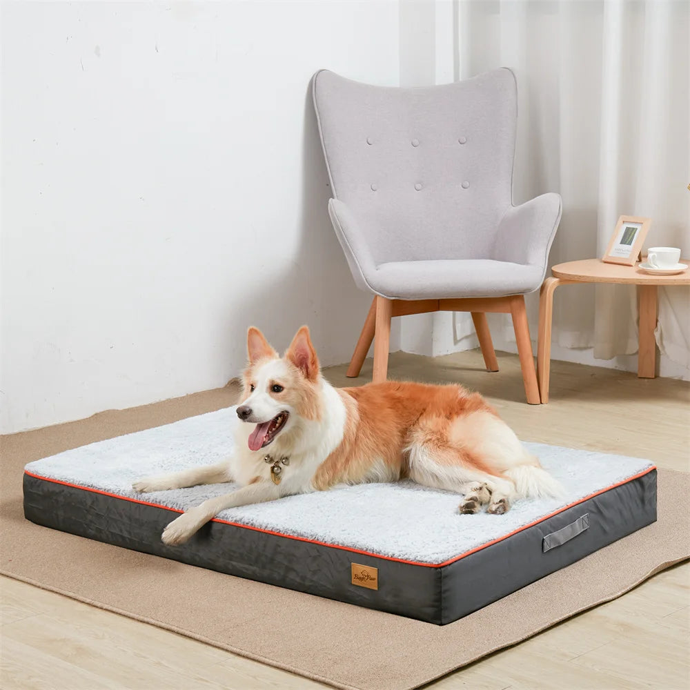 Premium Large Orthopedic Memory Foam Dog Bed Waterproof Washable Water Resistant