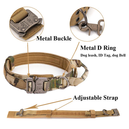 Dog Harness Collar Leash Set, Military Tactical Vest