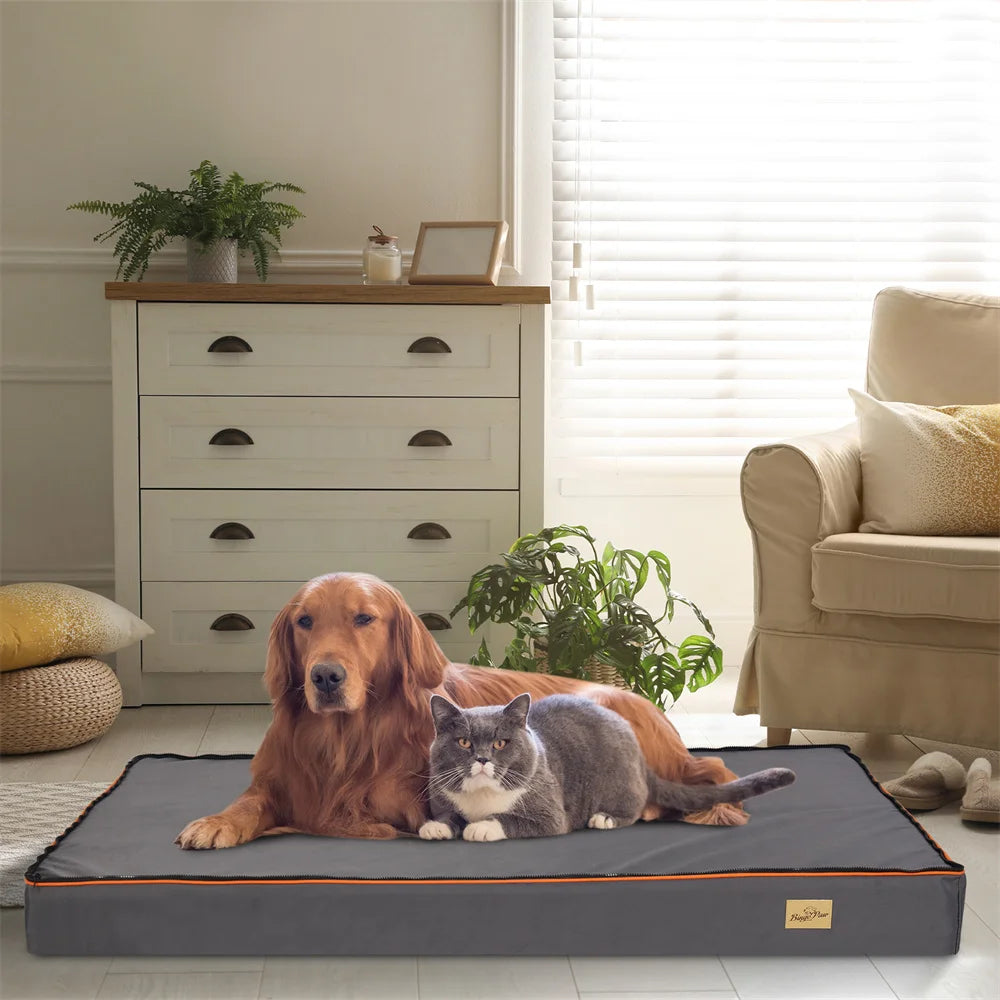 Premium Large Orthopedic Memory Foam Dog Bed Waterproof Washable Water Resistant